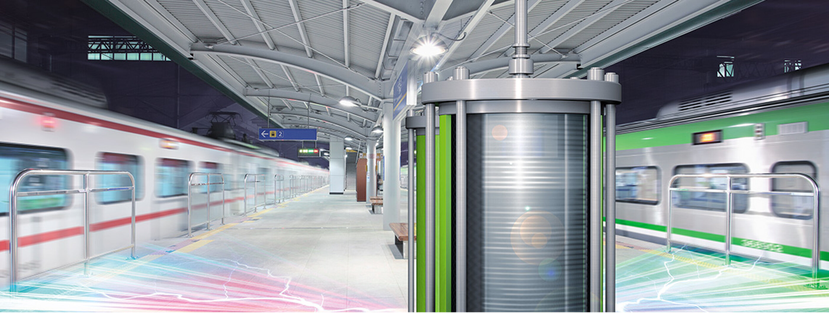 Die STORNETIC-Schwungräder EnWheel® können als Stromspeicher für zahlreiche Zwecke eingesetzt werden, so z.B. in Stromnetzen, für erneuerbare Energien, in Industriebetrieben oder zum Schnell-Laden von Elektrofahrzeugen. Ein beispielhafter Use Case zeigt das STORNETIC-Schwungrad EnWheel® an einer Bahnhaltestelle, wie es Bremsenergie der Züge aufnimmt und zu deren Antrieb wieder abgibt.