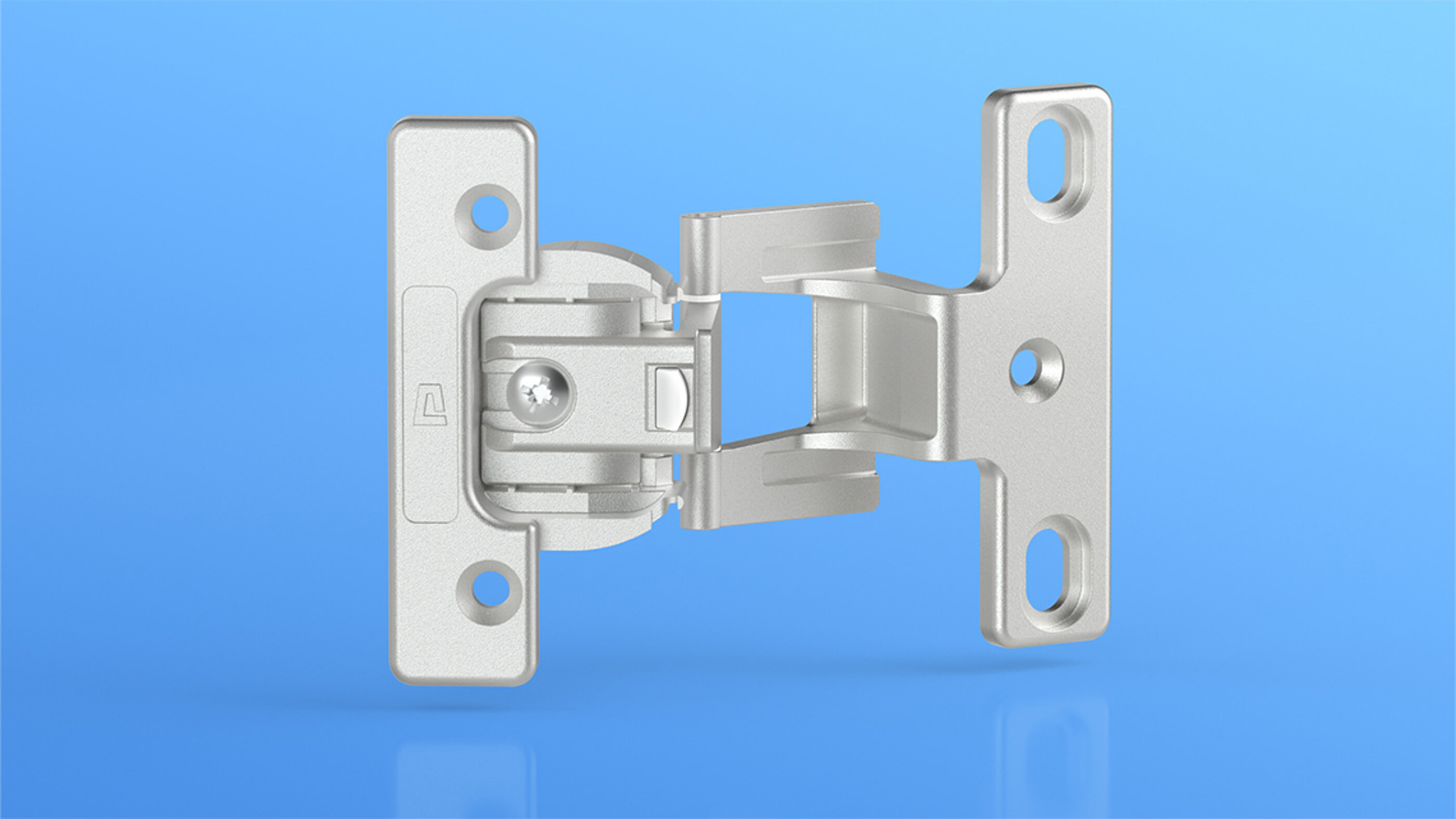 Das Produktbild im neuen, hochwertigen PRÄMETA-Marken-Look zeigt ein Kurzarm-Scharnier für Möbel aus Holz und Metall. Produkt Bild in einem eigentypischen Look der Marke PRÄMETA Präzisionsmetall zeigt ein Kurzarm-Scharnier für Möbel aus Holz und Metall.
