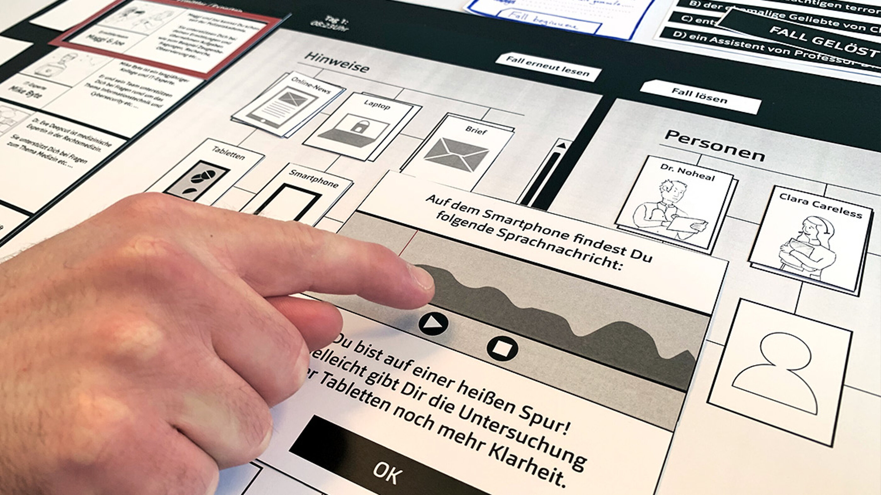 Das Testing eines Prototypen zeigt, ob Nutzer-Bedürfnisse erfüllt werden. Testing des Prototypes eines Online Games zur Mitarbeiter Schulung.