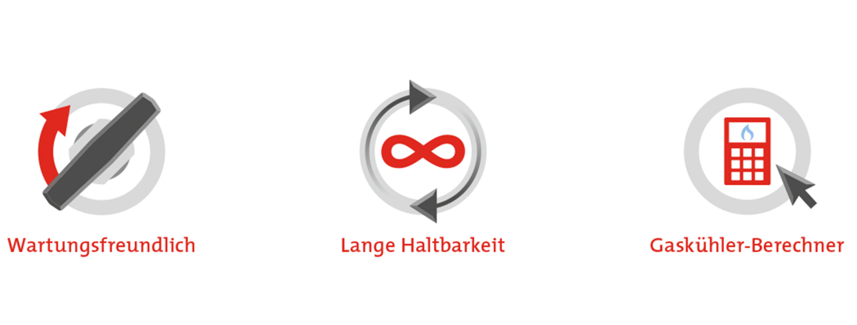 Beispiele aus dem eigens für die Marke BÜHLER Technologies entwickelten Icon-Set, das eingängig Produkt-Vorteile vermittelt. Icons im BÜHLER Technologies Corporate Design.