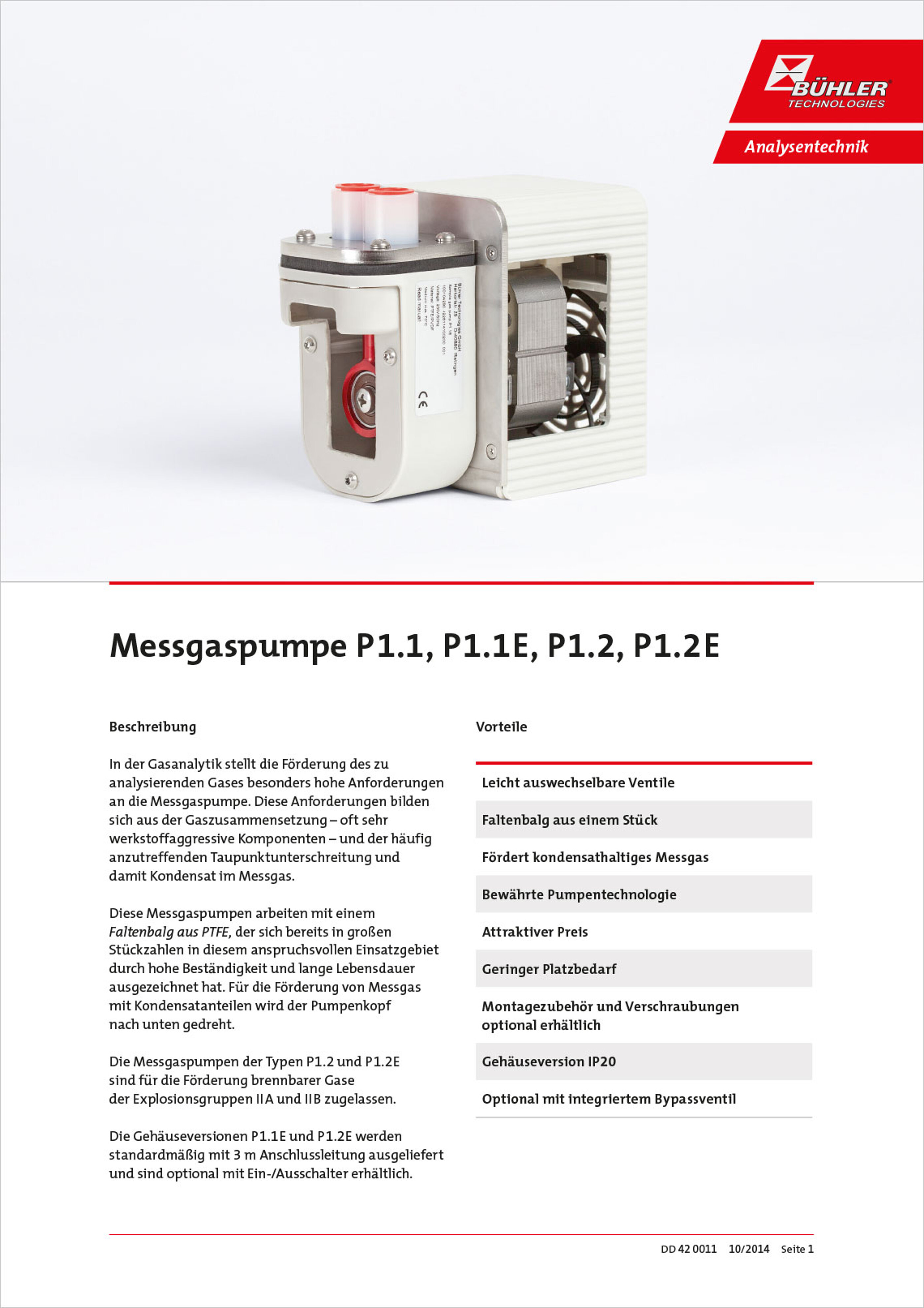 BÜHLER Technologies Produkt Datenblatt im neuen Corporate Design und mit neuen Produktbildern