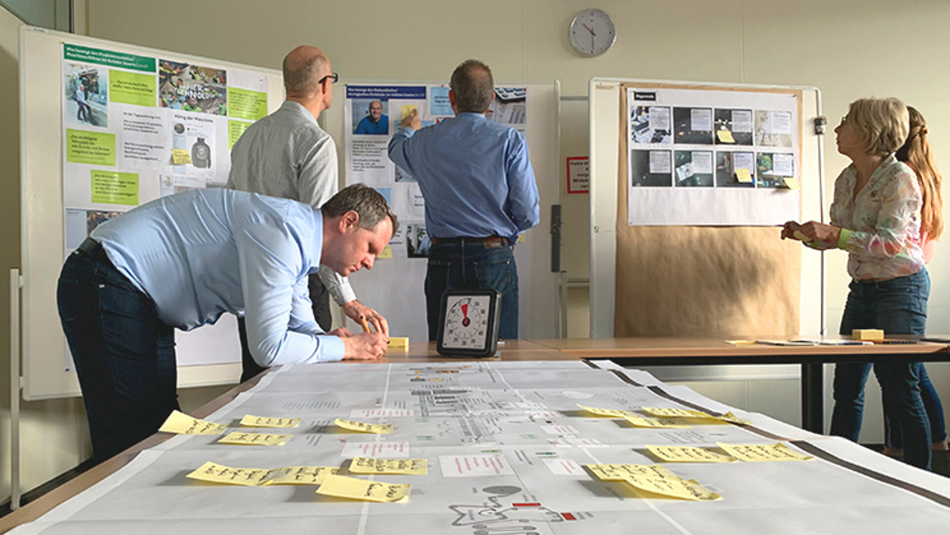 Im Workshop entwickelte das Heimbach-Team Personas der Zielgruppe und ließ die Erkenntnisse in die Arbeit an der Value Proposition einfließen. Welche Wertangebote kann die Marke ihren Kunden unterbreiten? Ein Team aus Produkt-, Sales- und Marketing-Experten von Heimbach arbeitet in einem von Freunde der Klarheit konzipierten und moderierten Workshop Kunden-Personas aus.